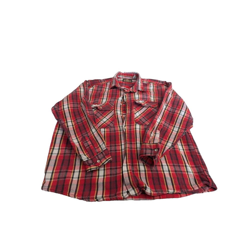 Greatland Apparel Men's Red Plaid Flannel Shirt 2XL Button Up Outdoor